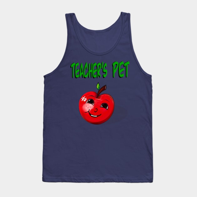 Teacher Teachers Teach Teaching teacher’s pet smiling red apple Tank Top by Artonmytee
